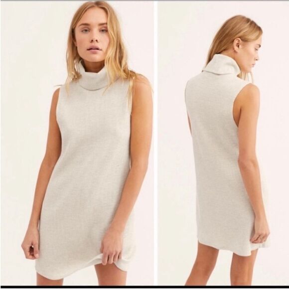 Free people black sleeveless turtleneck dress - Picture 2 of 5